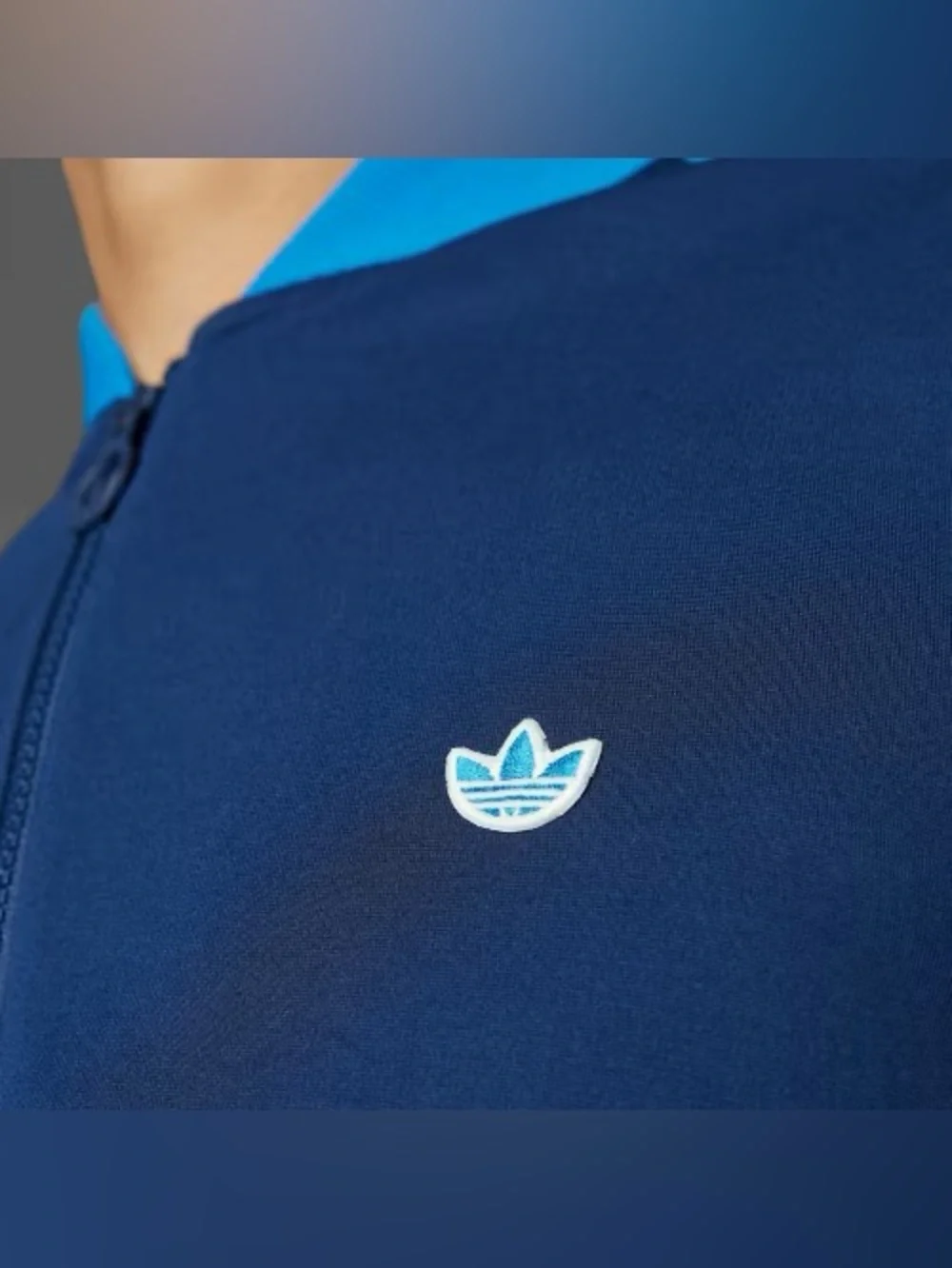 ADIDAS ORIGINALS 3-STRIPES 1/4 ZIP SWEATSHIRT NIGHT INDIGO SIZE M JP0938